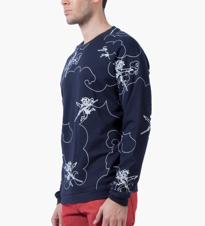 Navy Monkey King Print Grill AOP Sweater Placeholder Image