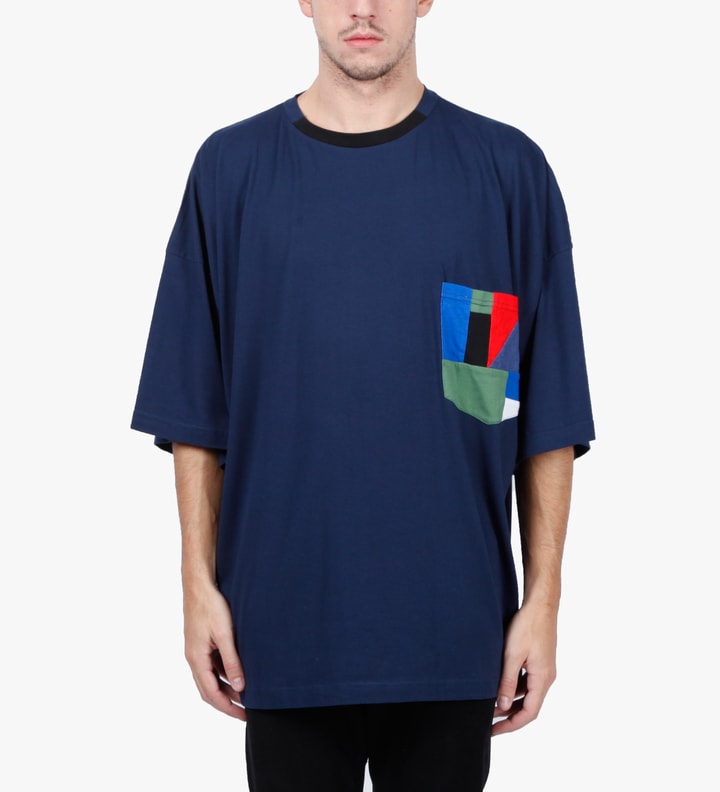 Navy Poji Pocket Oversize T-Shirt Placeholder Image