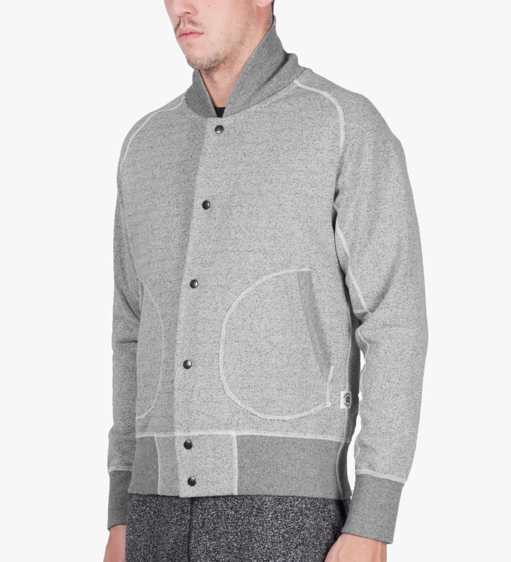 Natural/Grey RC-3241 Heavyweight Terry L/S Varsity Jacket  Placeholder Image