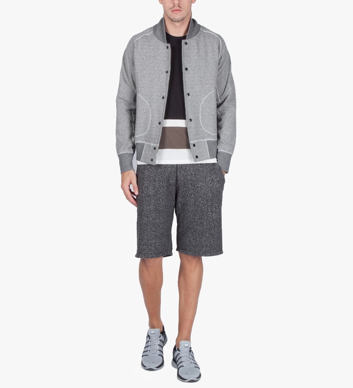 Natural/Grey RC-3241 Heavyweight Terry L/S Varsity Jacket  Placeholder Image