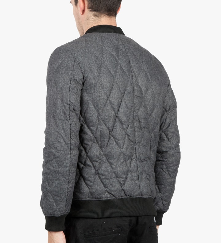 Grey Quilted Wool Bomber Jacket  Placeholder Image