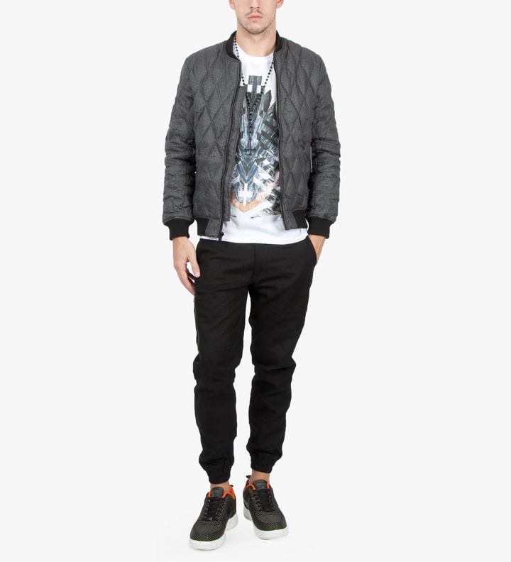 Grey Quilted Wool Bomber Jacket  Placeholder Image