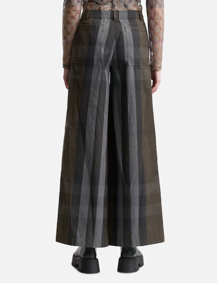 Shop Burberry Checkerd Trousers In Brown