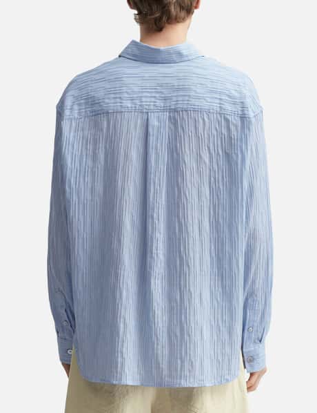 Semi-Overfit Wrinkle Stripe Shirt view 12