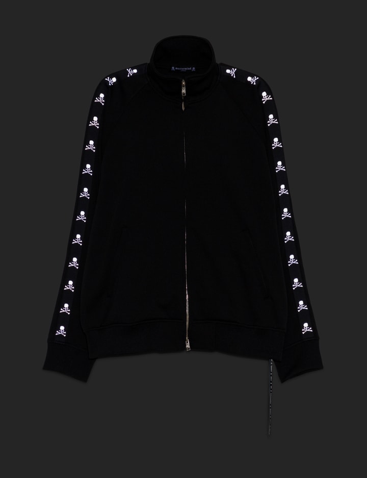 Shop Mastermind Japan Skull Tape Track Jacket In Black