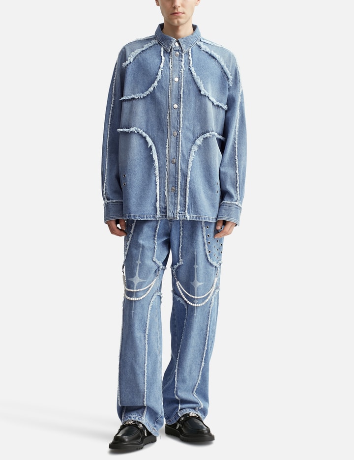 DESTROYED CROSS DENIM PANTS Placeholder Image