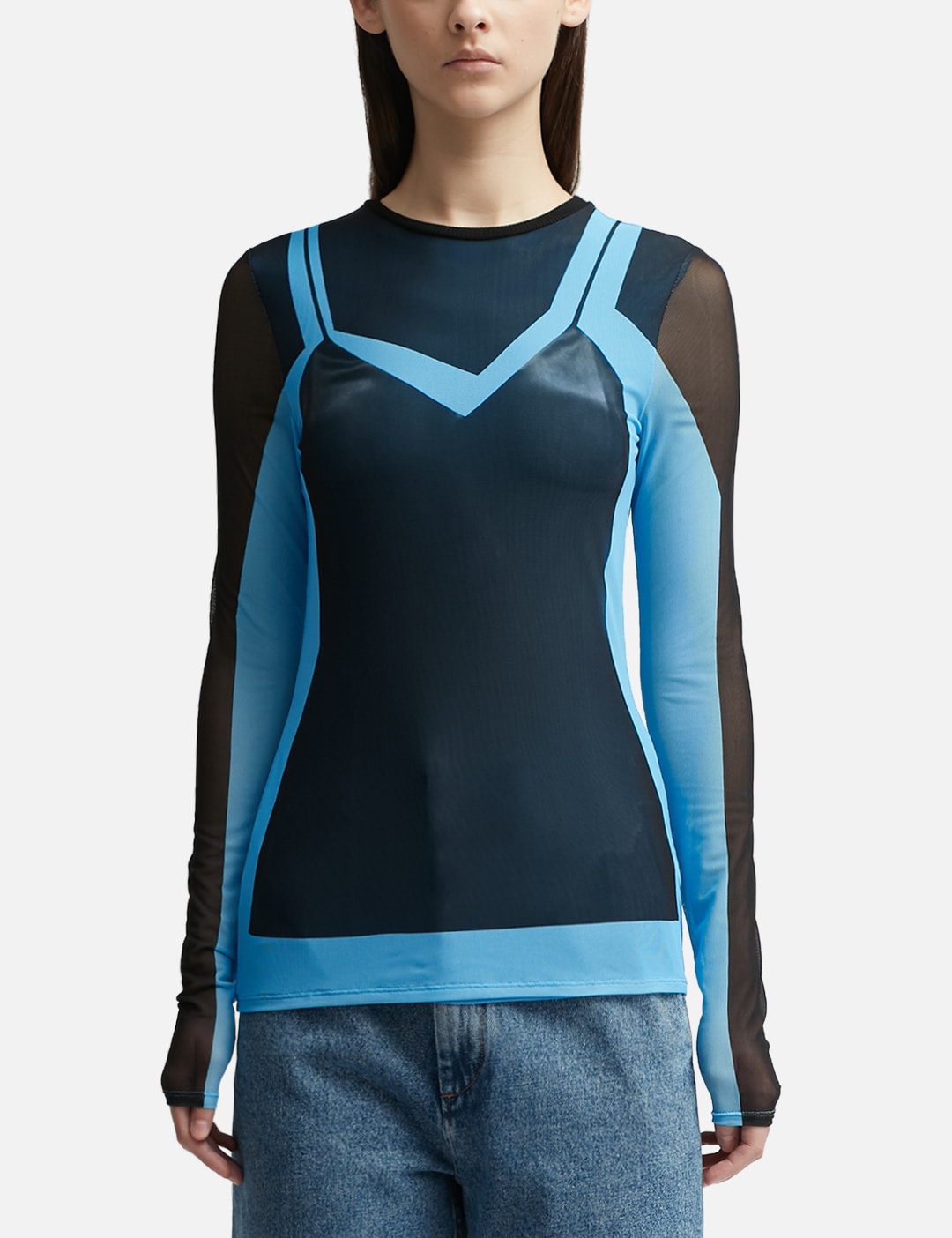 Long Sleeve Top In Mesh