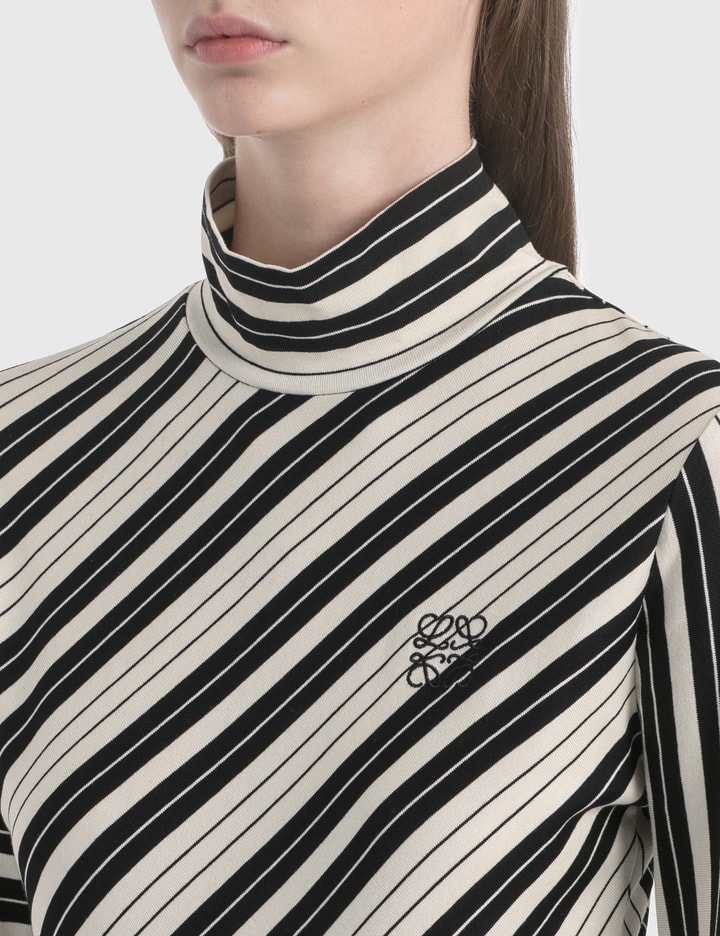 Bias Striped Cotton High Neck Top Placeholder Image