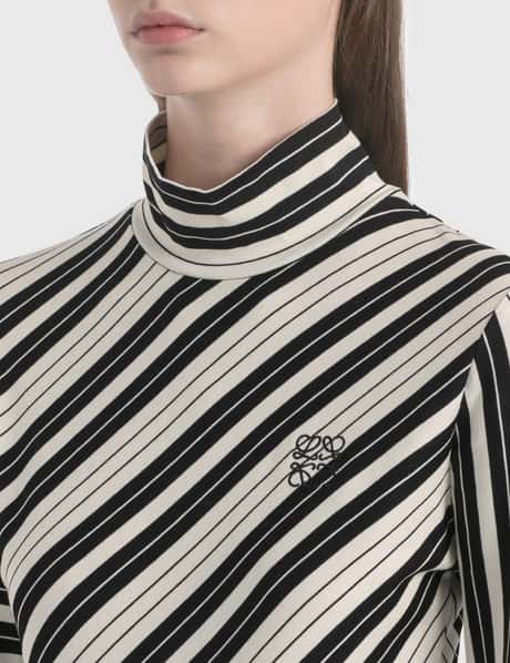 Loewe - Bias Striped Cotton High Neck Top | HBX - Globally Curated 