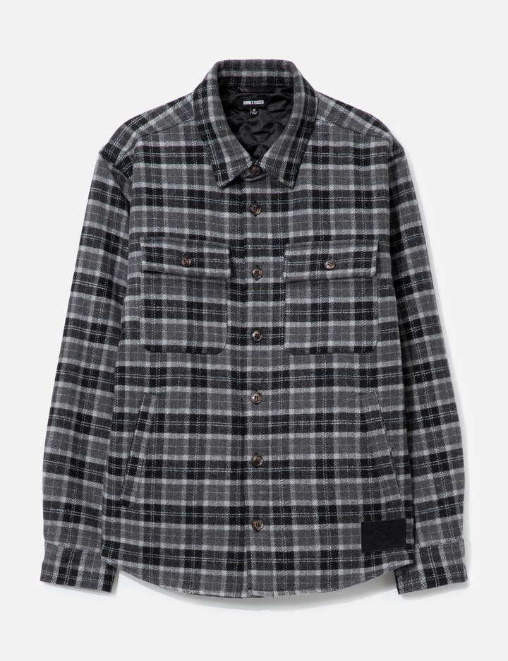 Oversized Embroidered Flannel Shirt Jacket Placeholder Image