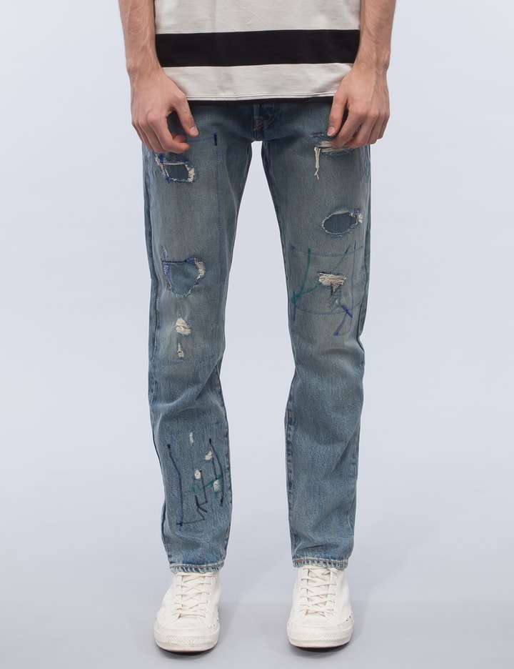Woodie Destruction 501 Customized Tapered Jeans Placeholder Image