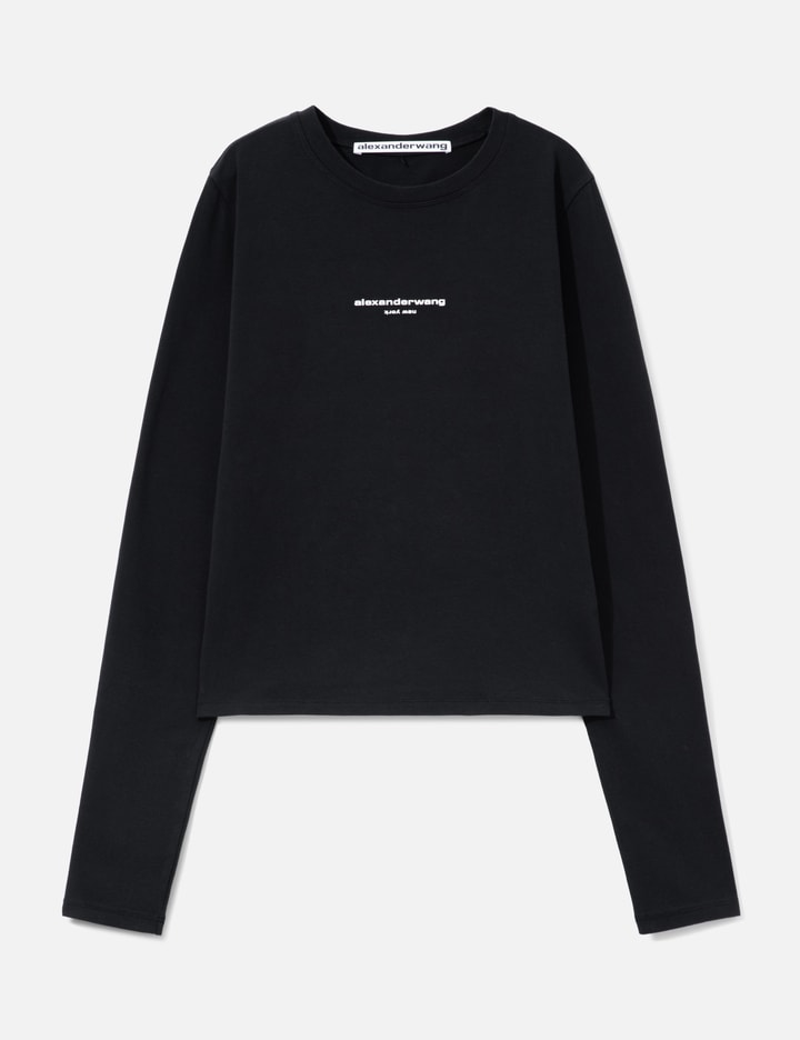 Alexander Wang Fitted Long Sleeves T-Shirt With Logo Print