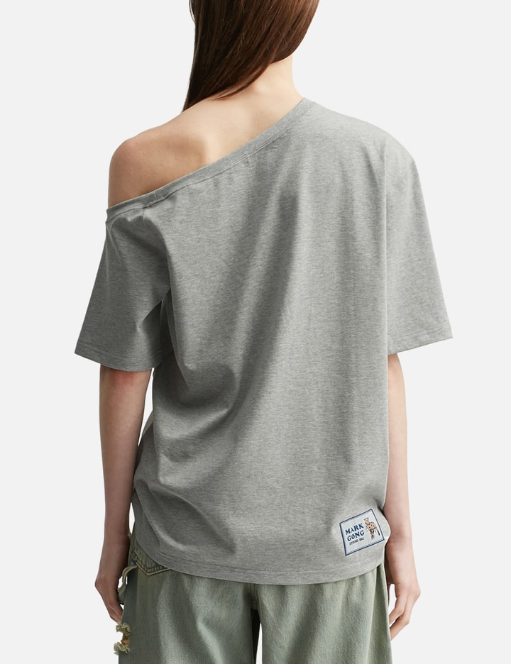 Off-Shoulder Short Sleeve T-Shirt With Sweet Treat Sheep Print Placeholder Image