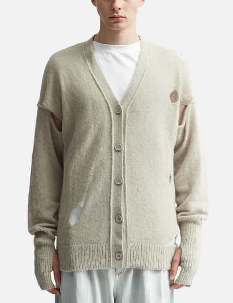 MM6 Maison Margiela - ディストレスド ロングカーディガン | HBX 