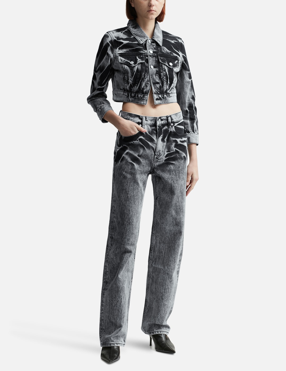Blade Logo-Embroidered Ez Mid-Rise Wide-Leg Jeans view 16