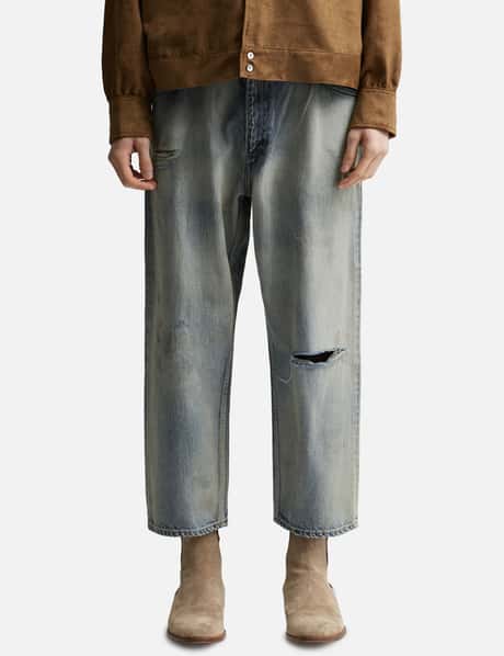 ANCELLM - Aging Selvedge Tapered 5P Denim Pants | HBX - Globally  