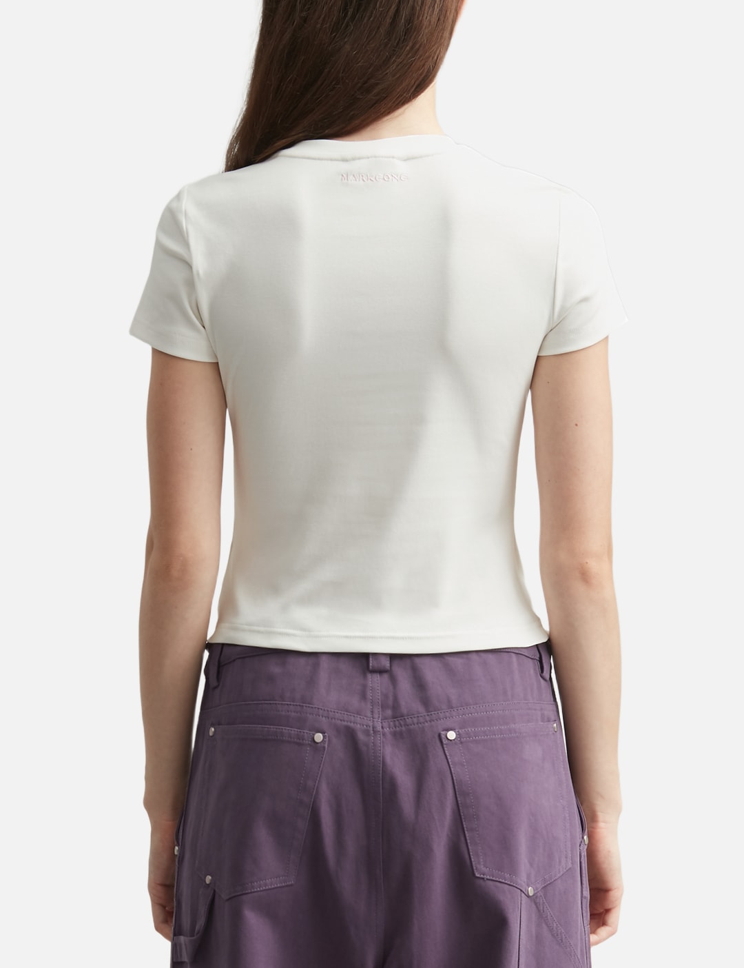White Squirrel Printed Stretch Short Sleeve Top view 19