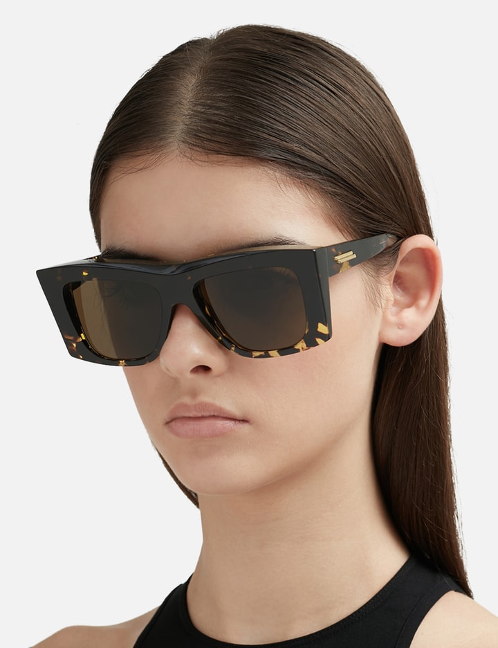 Bottega Veneta Visor Recycled Acetate Square Sunglasses In Brown