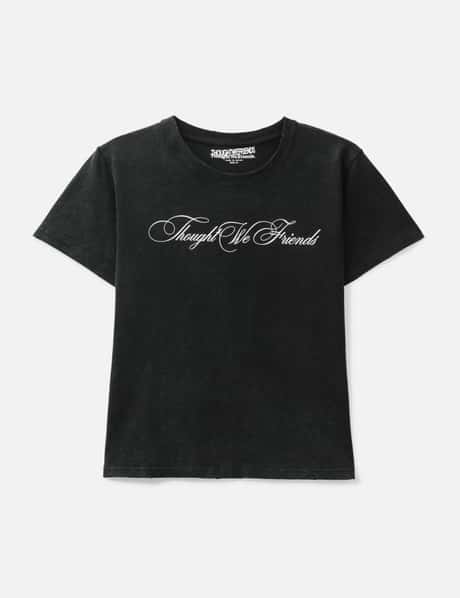 "Sera" Cursive Fitted T-Shirt In Washed Black view 6