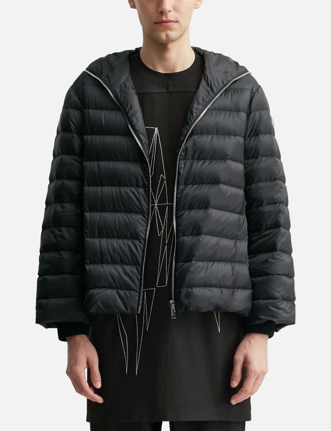 Moncler + Rick Owens Ziplock Hooded Short Down Jacket view 12