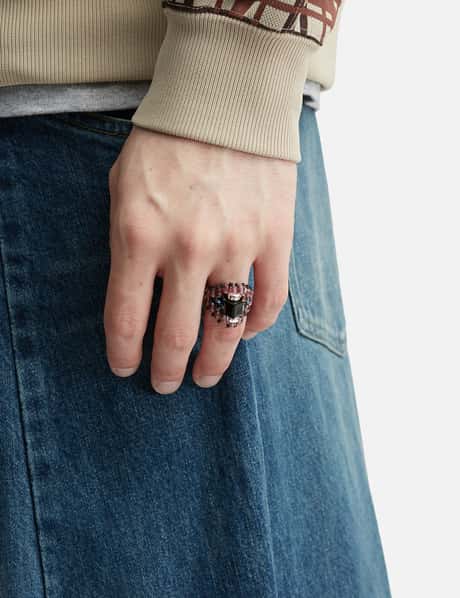 X Tie A Knot Square Crystal Beads Ring view 11