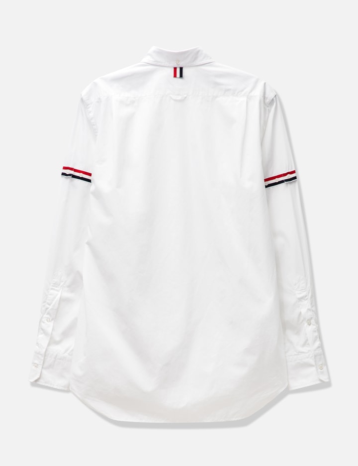 Thom Browne Oxford Button-down Shirt With Rwb Armbands In White
