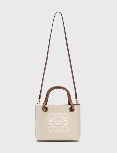 Loewe Women’s Small Anagram Cut-Out Tan Calfskin Leather Tote Bag