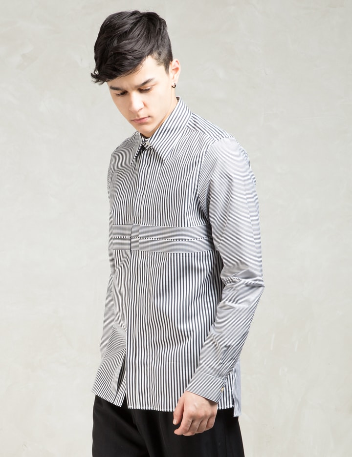 Black/white Multi Stripes Patch Formal Shirt Placeholder Image