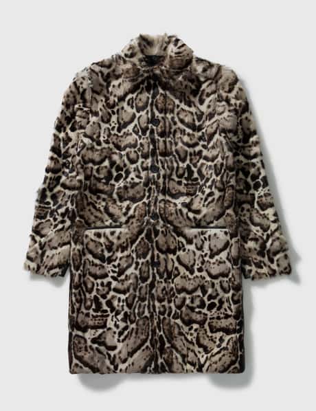 CHRISTOPHER KANE Christopher Kane Leopard Leather Long Coat