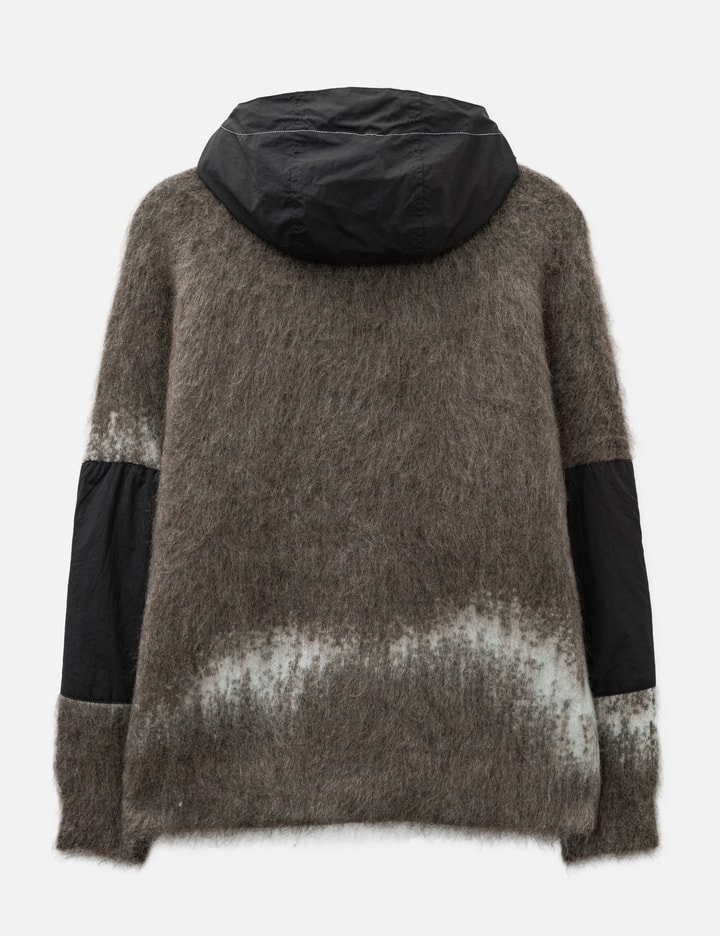 and wander Jacquard Shaggy Knit F/Z Hoodie