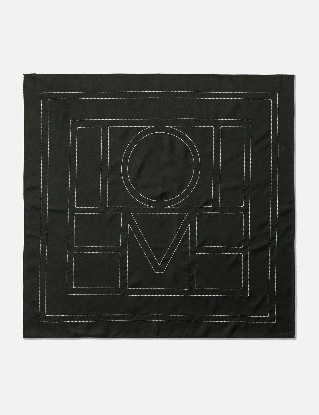 Embroidered Monogram Silk Scarf view 4