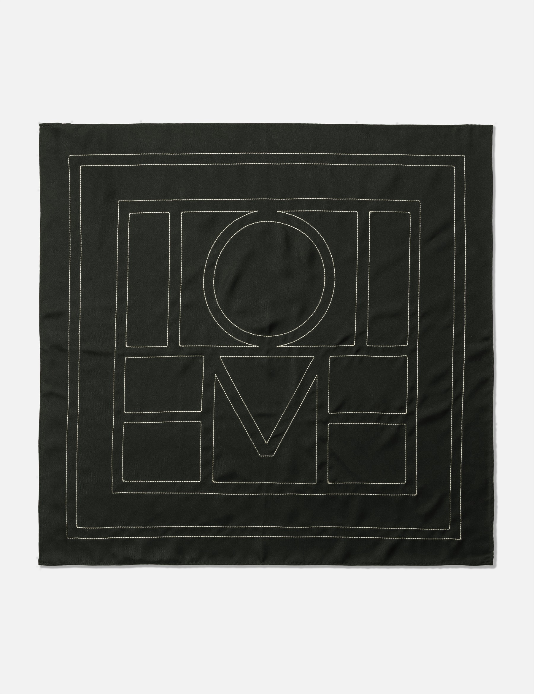 Embroidered Monogram Silk Scarf view 7