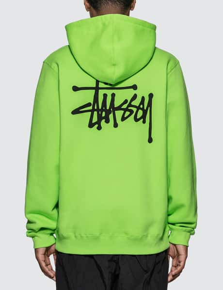 Streetwear Brands Stussy Neon Green Hoodie Stüssy Basic Stussy