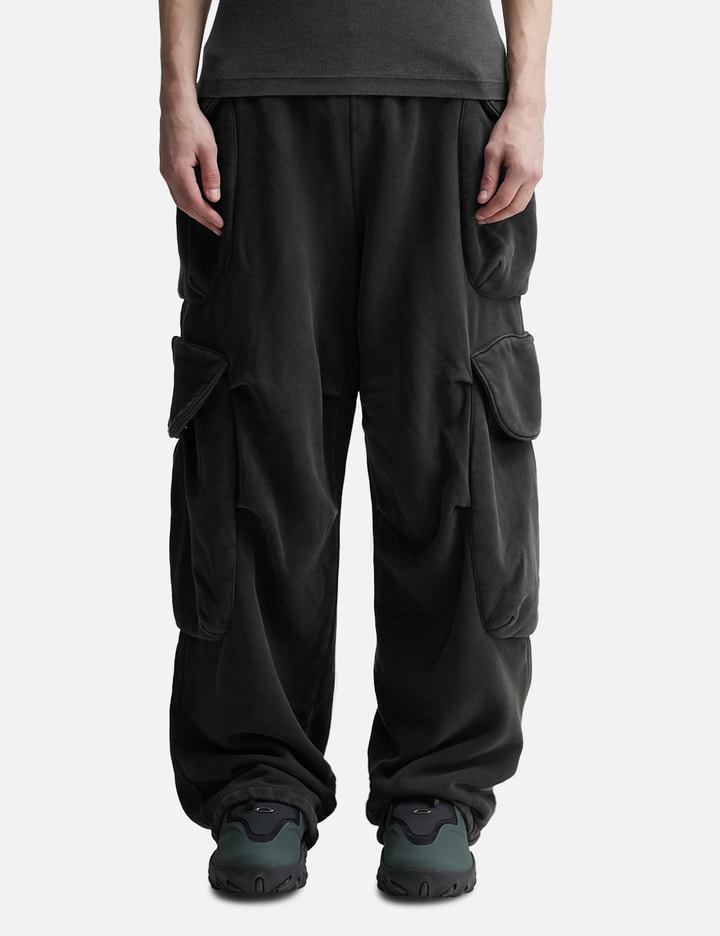 Entire Studios Gocar Pocketed Regular-fit Wide-leg Cotton-blend Cargo Trousers In Black