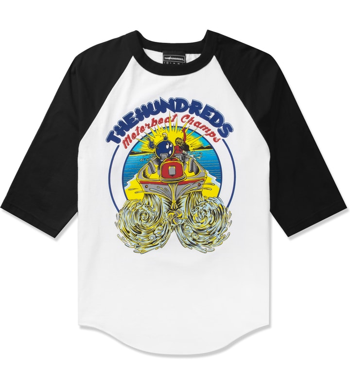 Black/White Motorboat Baseball ¾ Sleeve T-Shirt Placeholder Image