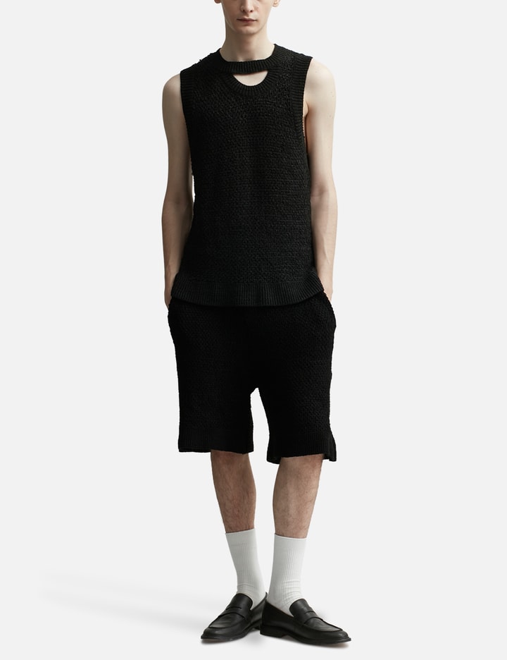 Shop Lgn Louis Gabriel Nouchi Vest In Tencel Textured Knit With Twisted Back In Black