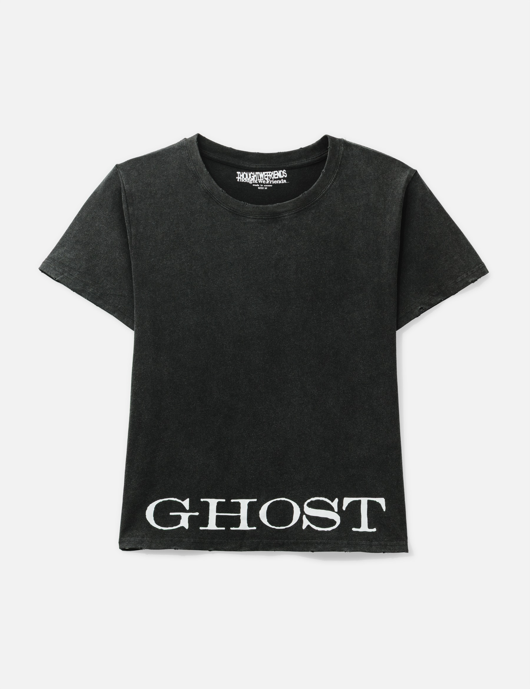 "Caspian" Ghost Fitted T-Shirt In Washed Black view 16