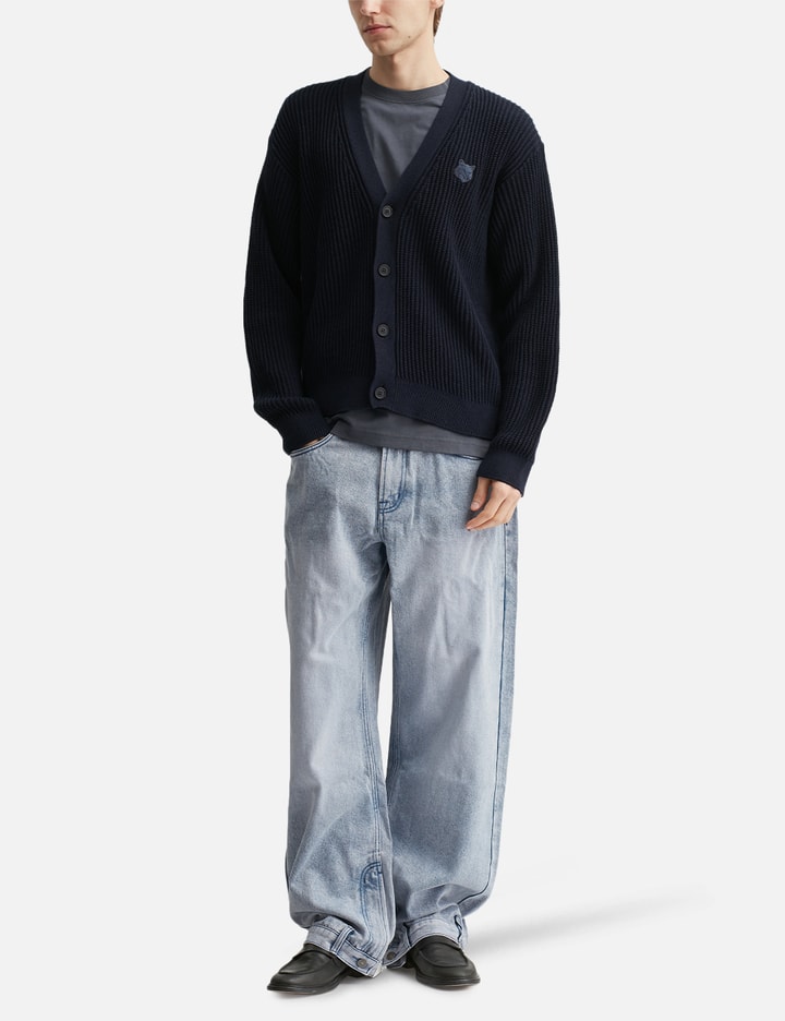 Maison Kitsuné Fox Head Cotton Ribbed Cardigan