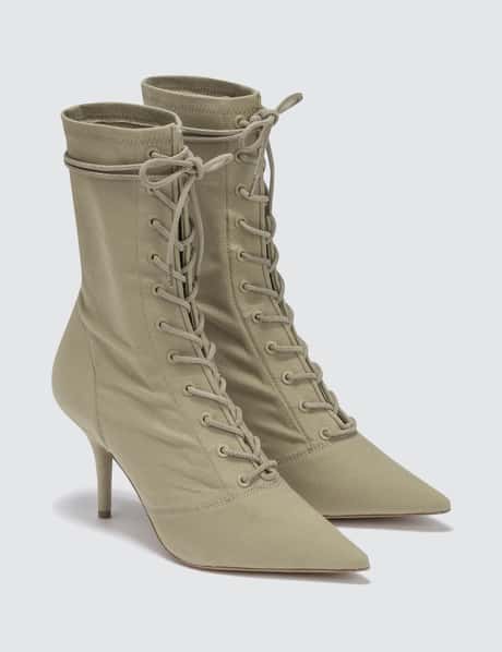 Yeezy Season Women's Lace Up Ankle Boot In Stretch Canvas 90mm