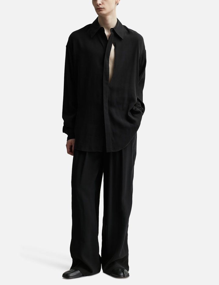 Shop Lgn Louis Gabriel Nouchi Long Shirt With Asymmetrical Opening In Black