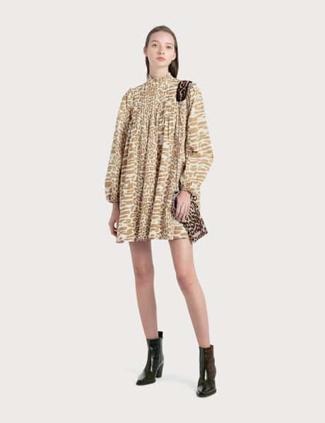 Ganni Printed Cotton Poplin Mini Dress HBX