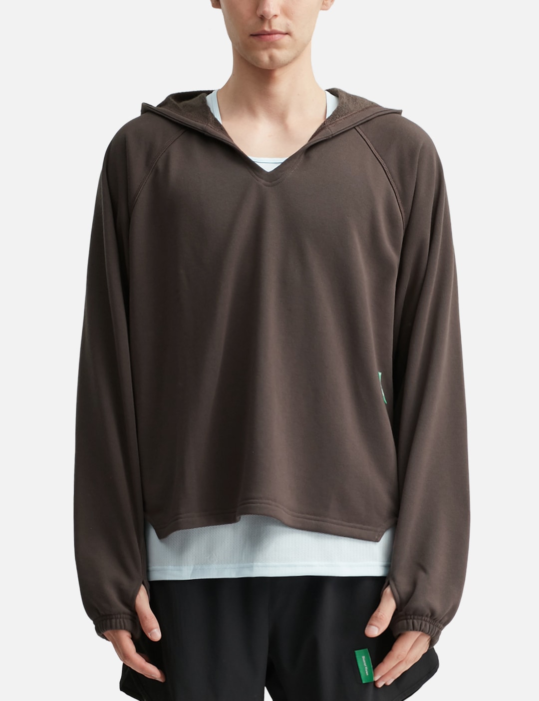 Open Neck French Terry Hoodie view 18