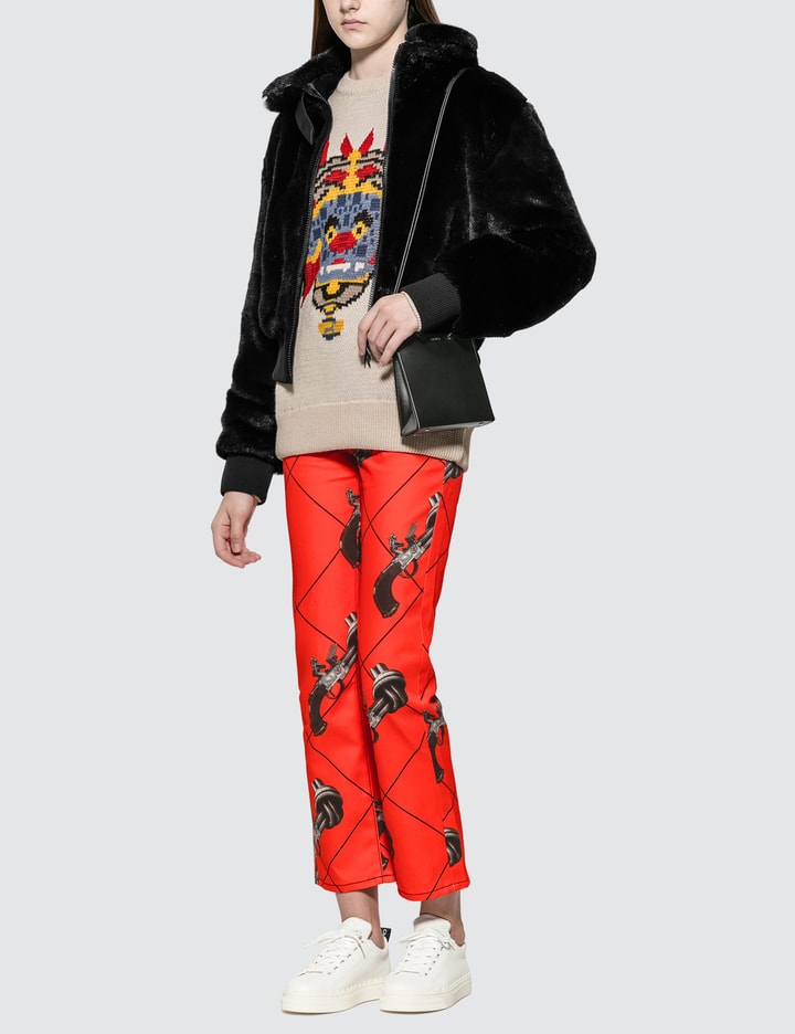 Smile Jac Fur Collar Bomber Jacket Placeholder Image