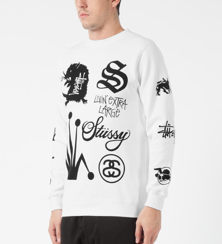 White Crown Collage Crewneck Sweater Placeholder Image