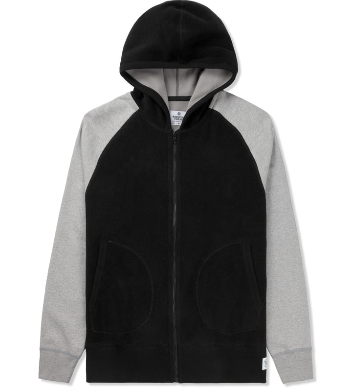 Black/Heather Grey RC-3266 Polartec L/S Zip Front Hoodie Placeholder Image