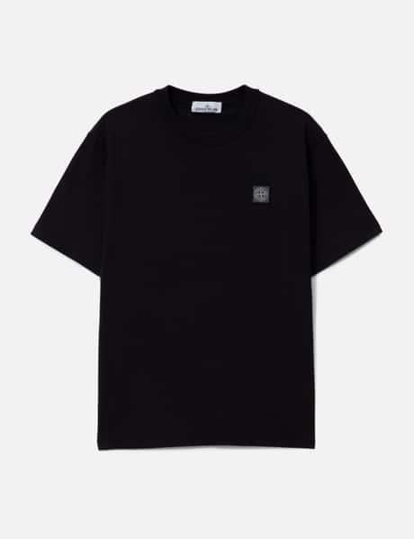 스톤 아일랜드 Organic Cotton Jersey 'Fissato' Effect Short Sleeve T-shirt