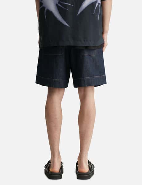 Light Denim Pleated Shorts view 12