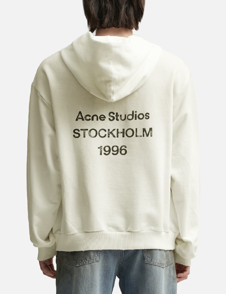 Shop Acne Studios Logo Hooded Sweater In White