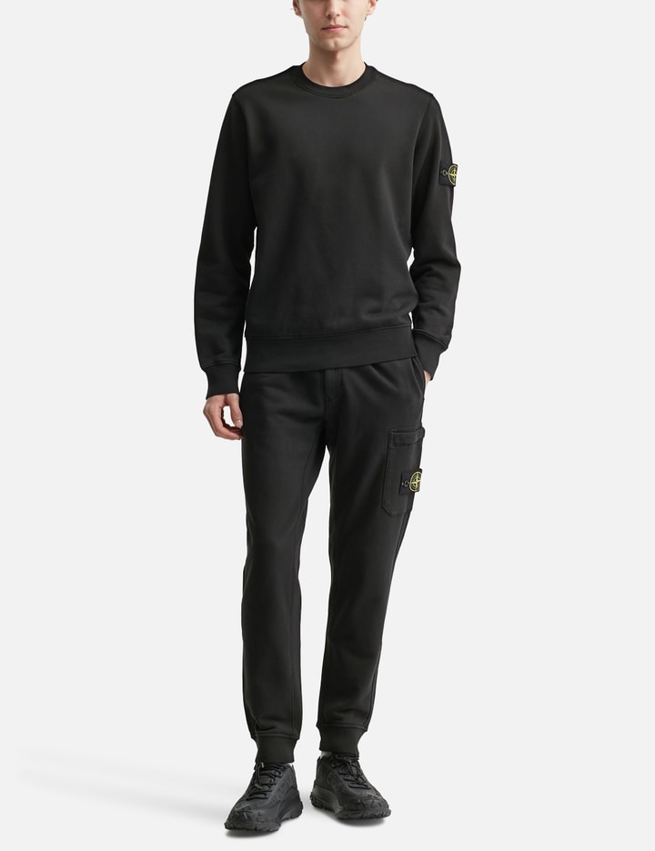 Stone Island Navy Blue Trousers With Elasticated Drawstring In Black