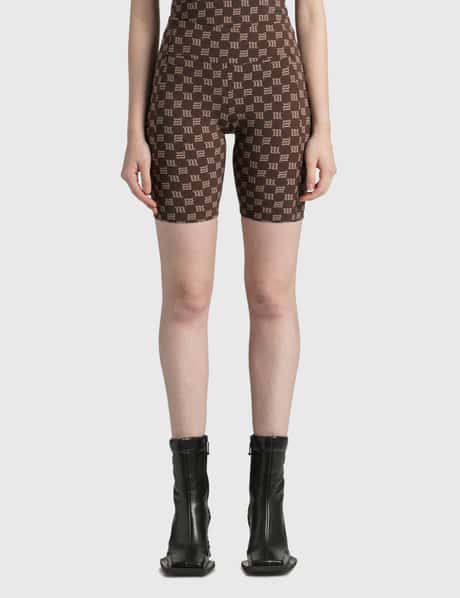 Misbhv Brown Monogram High Waisted Biker Shorts
